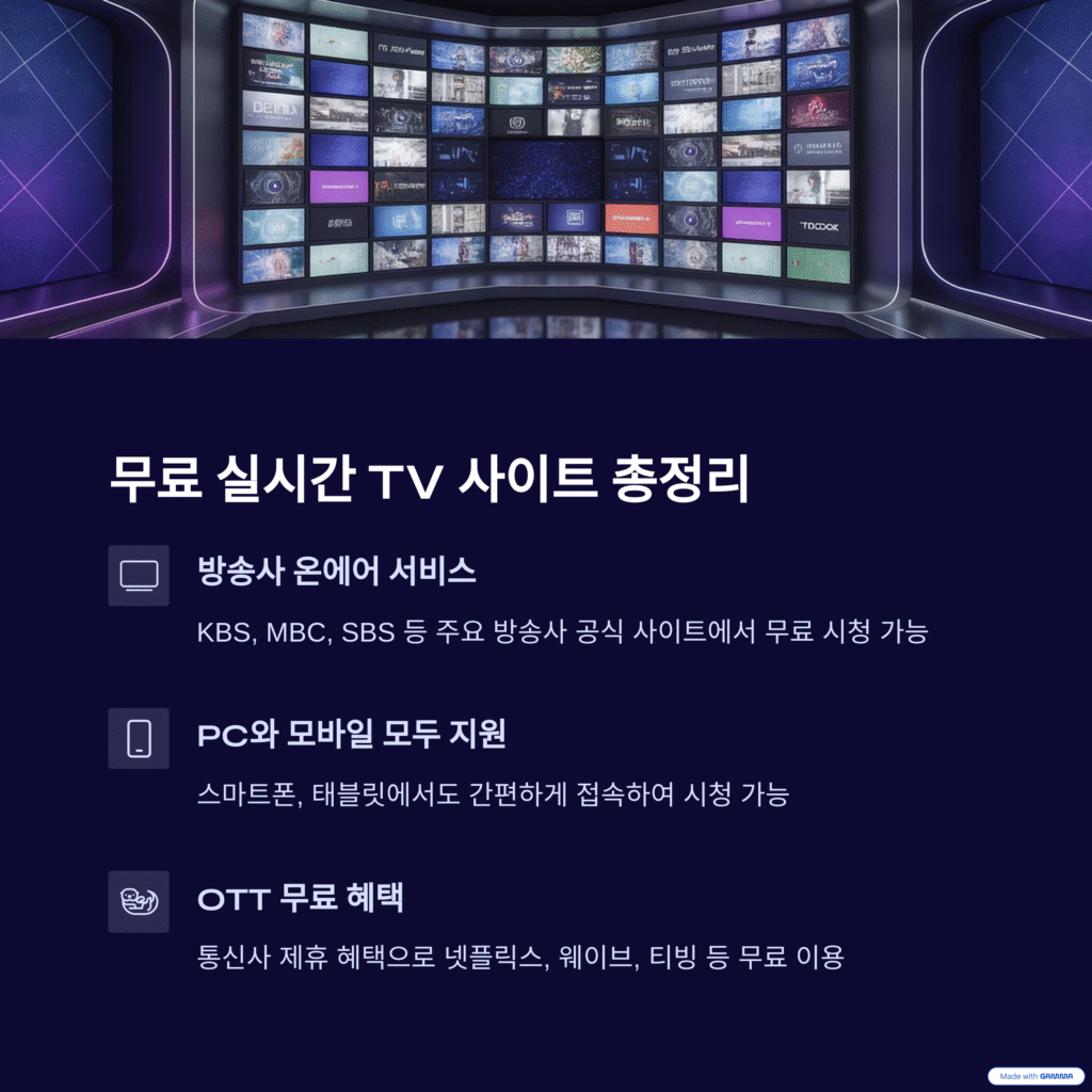 인터넷 실시간 무료 티비 시청 완벽 가이드: 지상파 UHD 초고화질로 즐기는 방법 (KT, LG, SK 브로드밴드 요금제 비교 및 꿀팁)