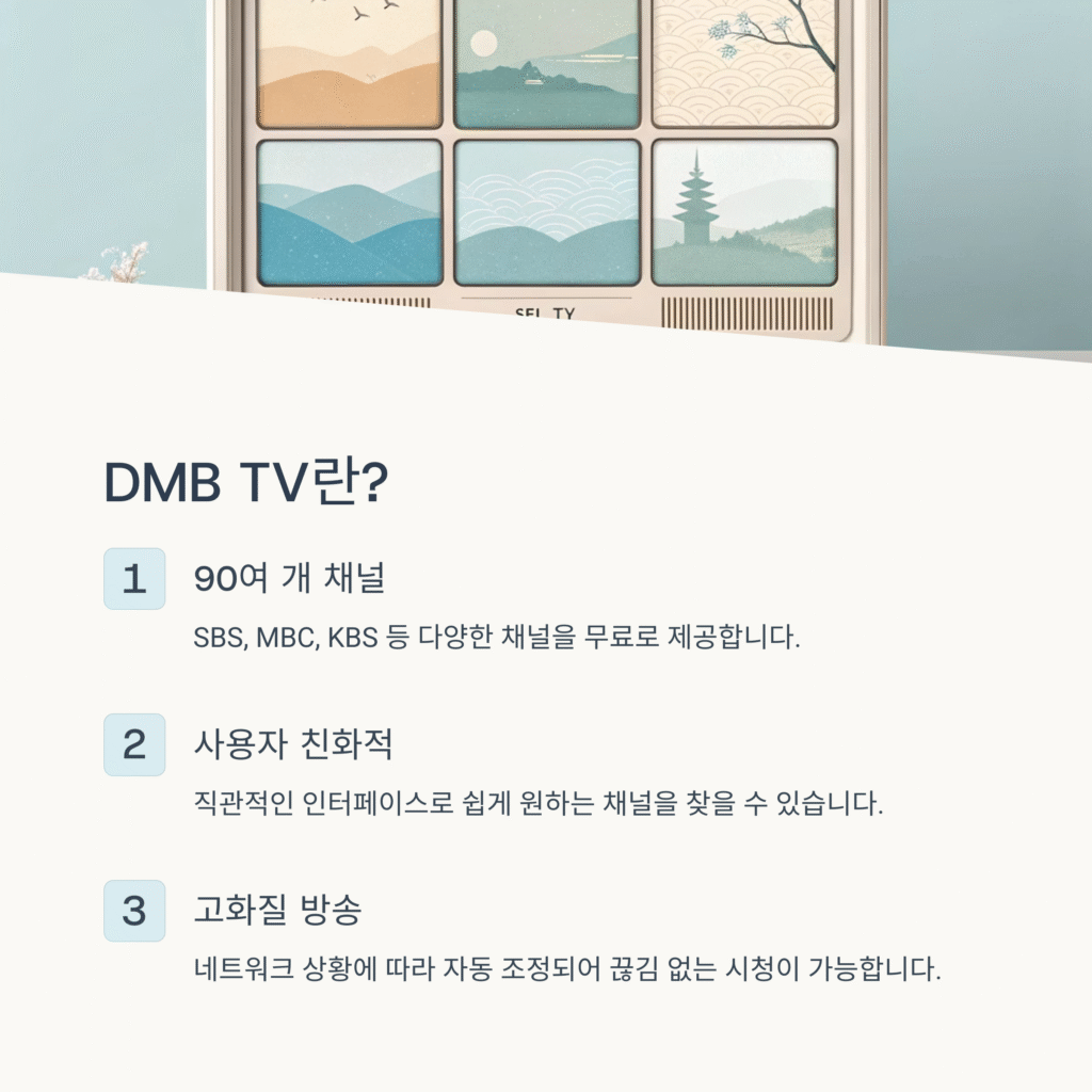 DMB TV - 90여 개의 TV 채널을 무료로 즐기는 방법