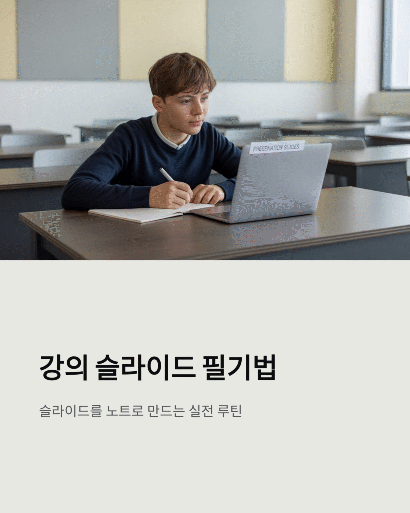 강의 슬라이드 필기법, 한 번에 정리