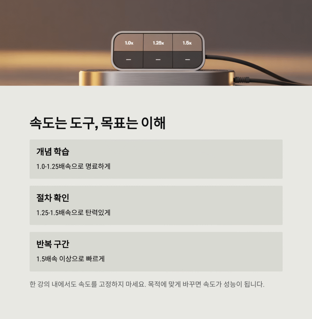 강의 재생속도 조절, 집중력 유지 비결