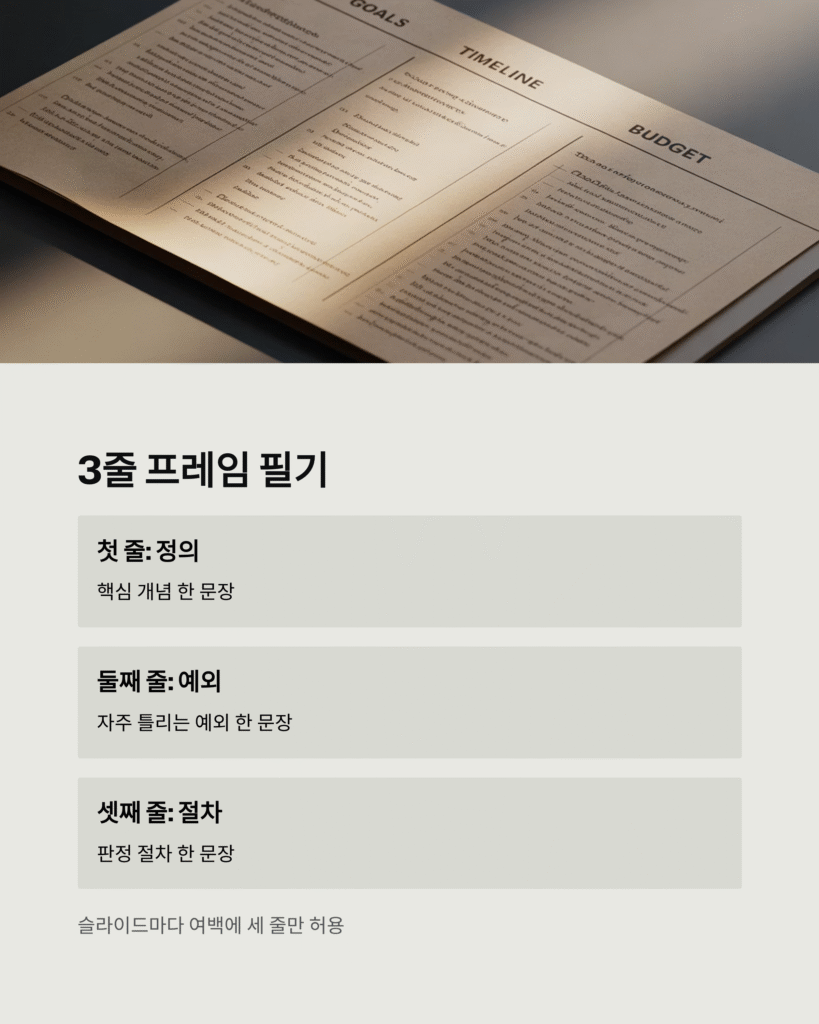 강의 슬라이드 필기법, 한 번에 정리