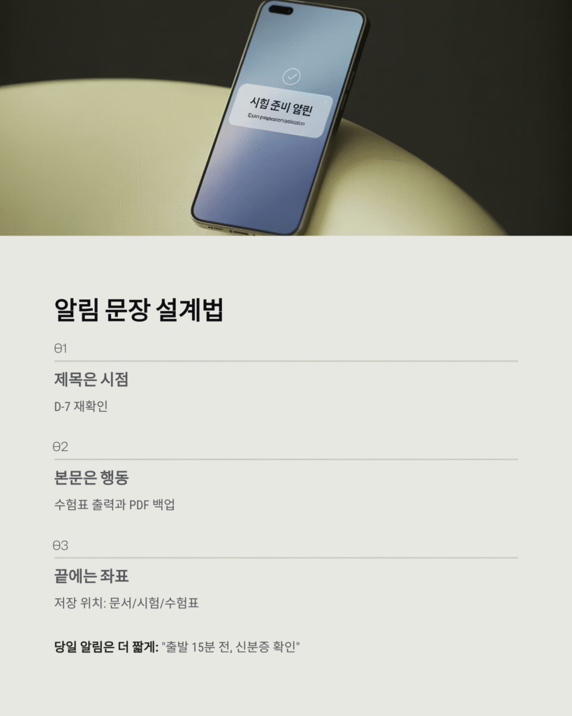 시험 일정 알림, 놓치지 않는 설정법