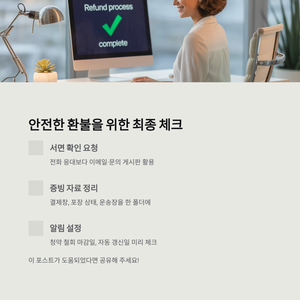 환불 규정, 손해 없이 안전하게 챙기는 체크포인트