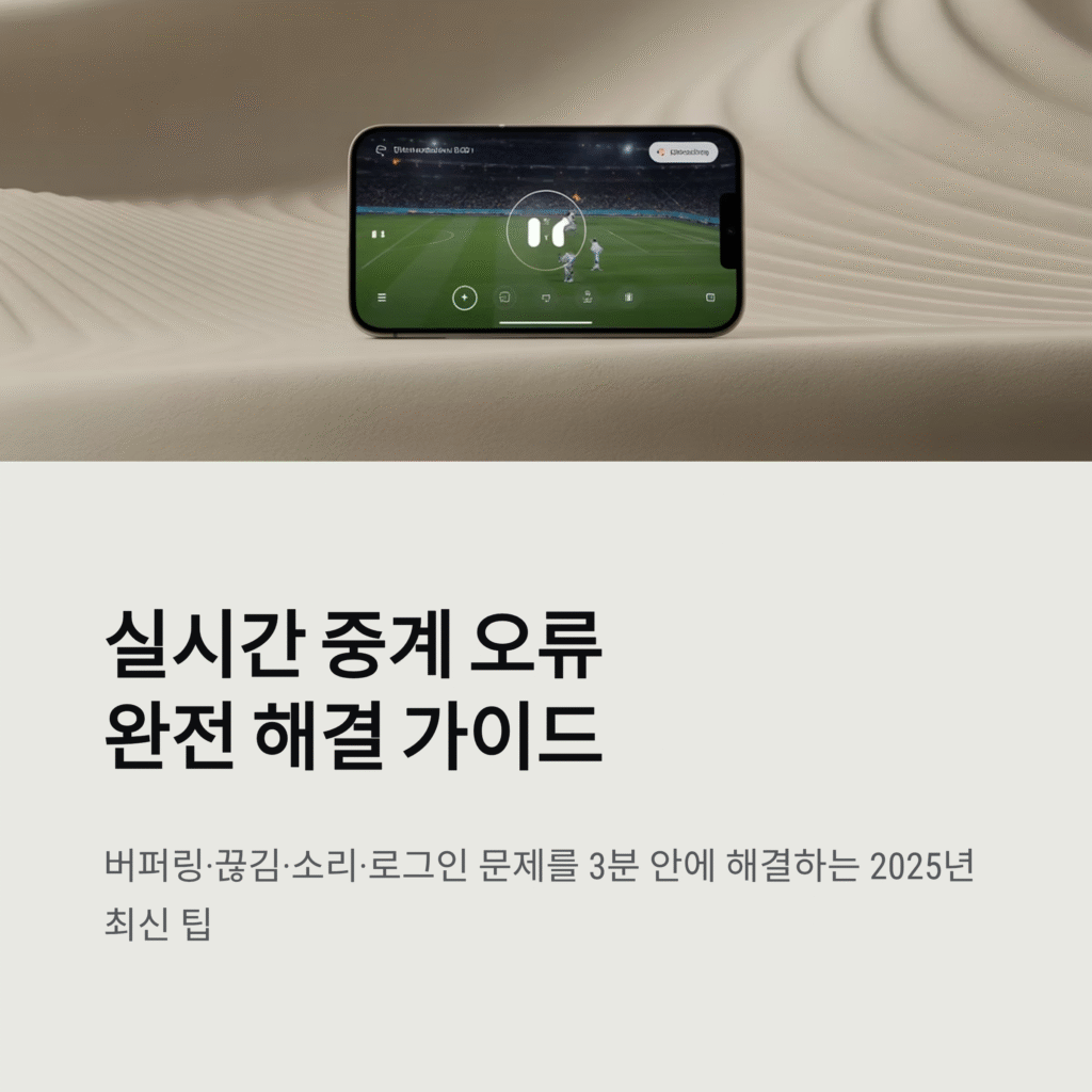 실시간 중계 오류 해결 팁 | 버퍼링·끊김·소리·로그인 문제 완전 해결 가이드