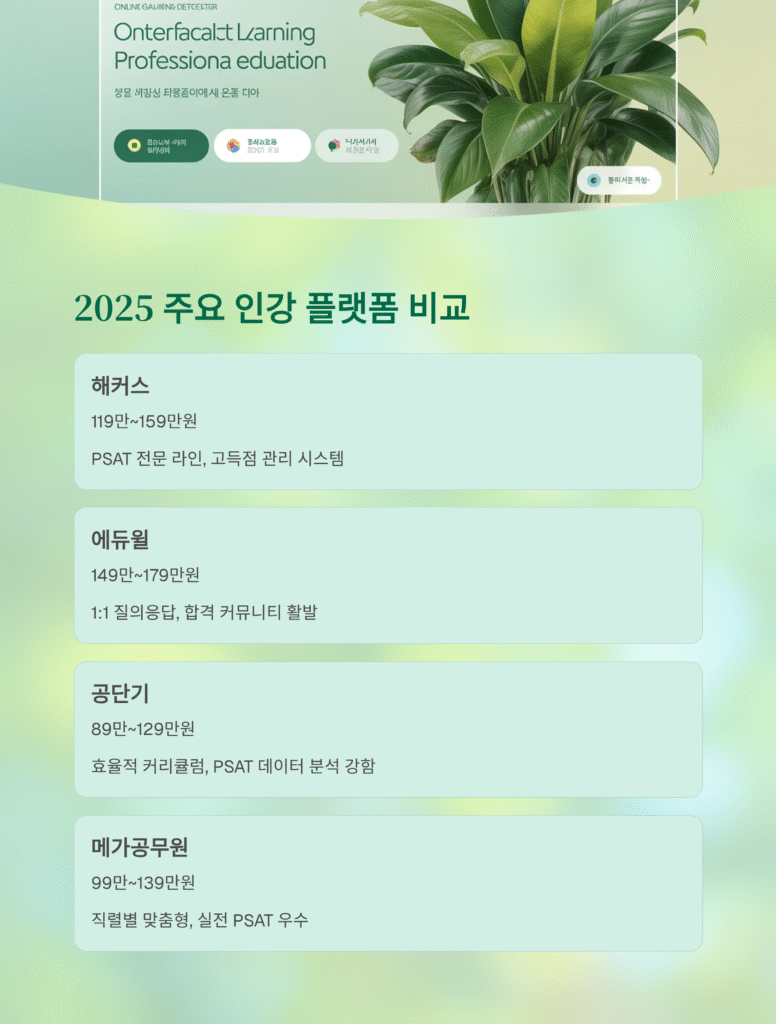 7급 공무원 인강 비교, 가격·강사·합격률 진짜 분석 (2025 최신판)