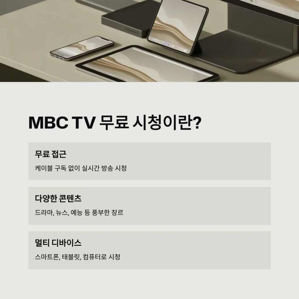 MBC TV 무료 시청의 모든 것: 실시간 방송과 주요 기능 소개