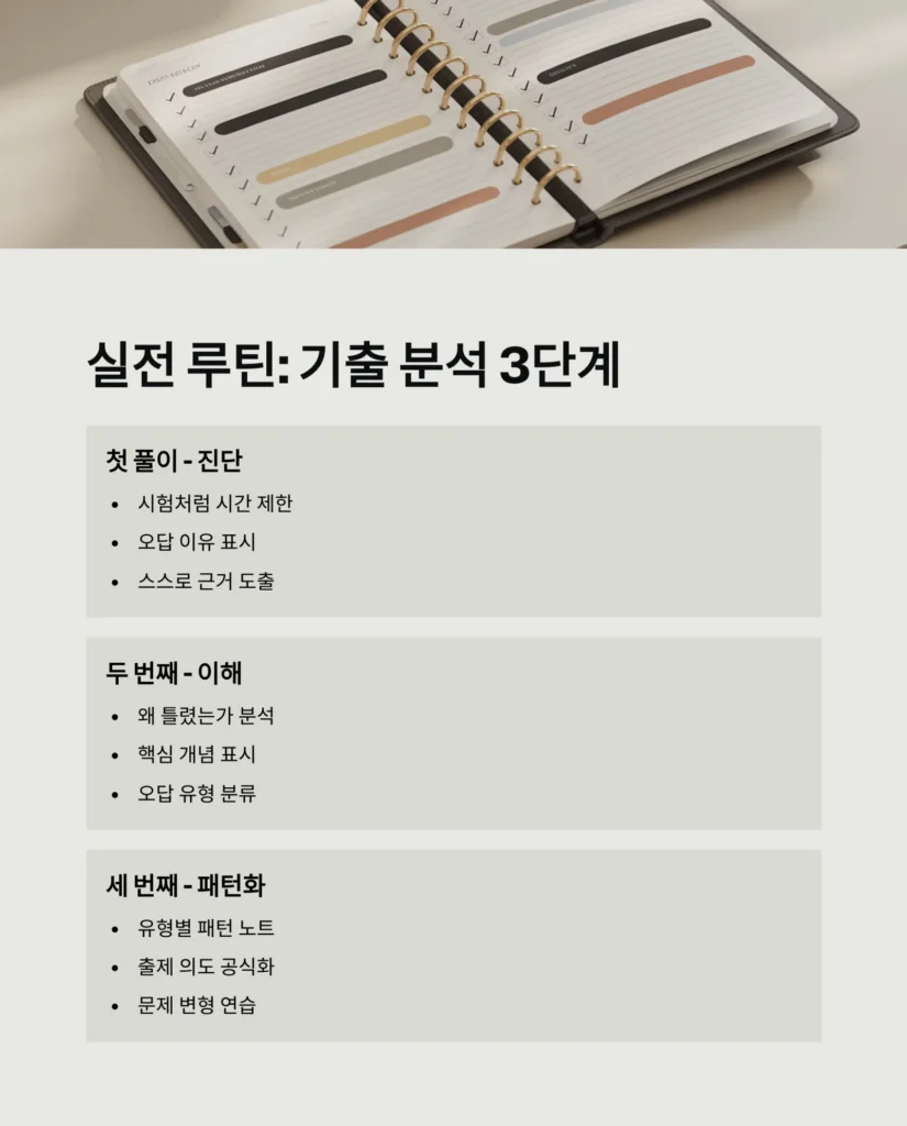 기출문제 90% 정답, 실전 풀이 루틴 공개｜기출 분석·패턴 학습·오답 복습 완벽 전략