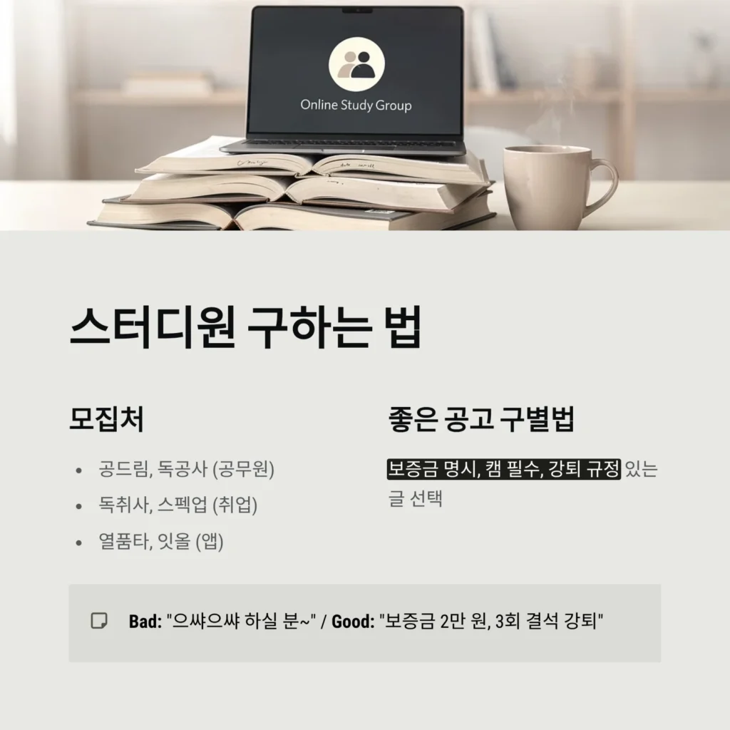 스터디원 구하는 법