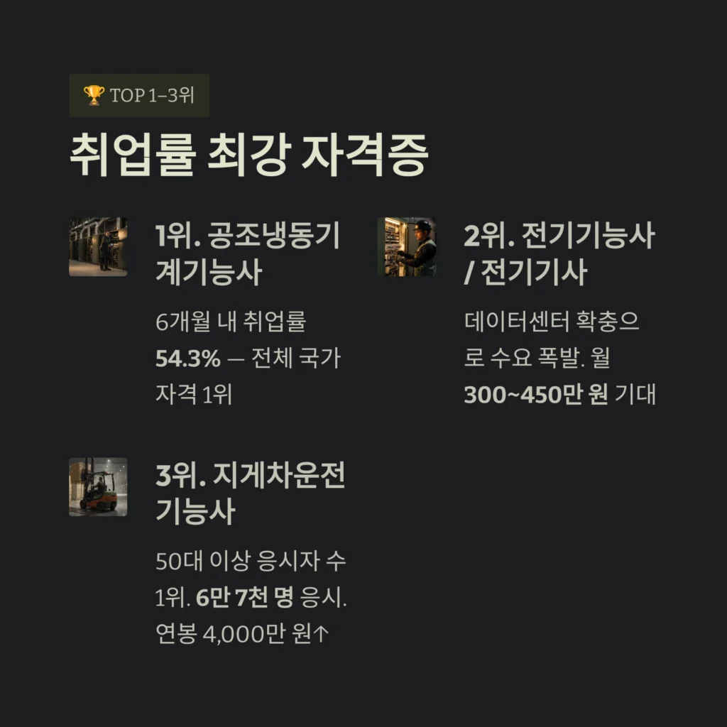 취업률 최강 자격증