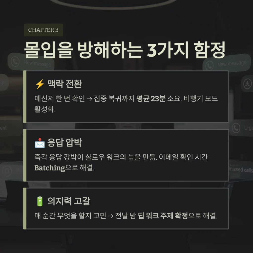 몰입을 방해하는 3가지 함정