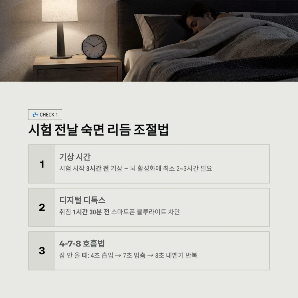 시험 전날 숙면 리듬 조절법