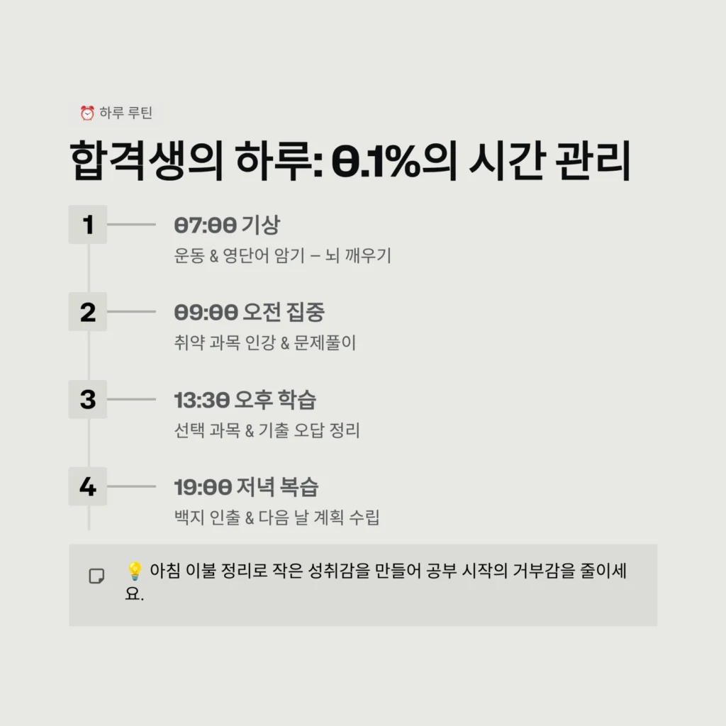합격생 인터뷰: 하루: 0.1%의 시간 관리