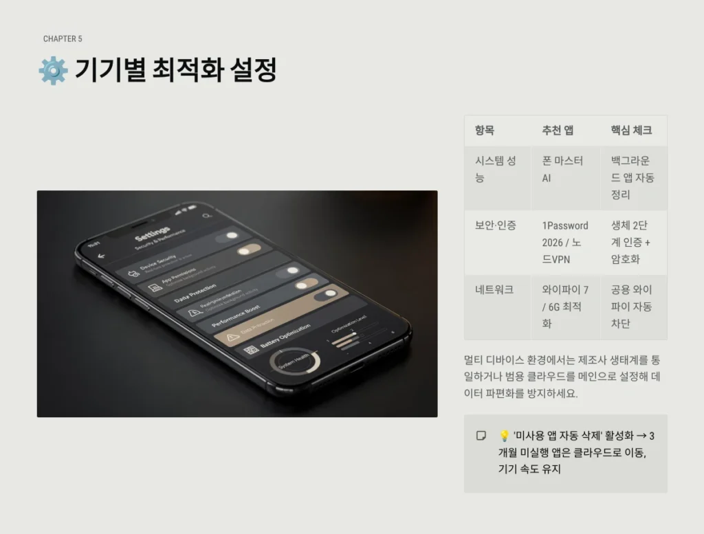 기기별 최적화 설정