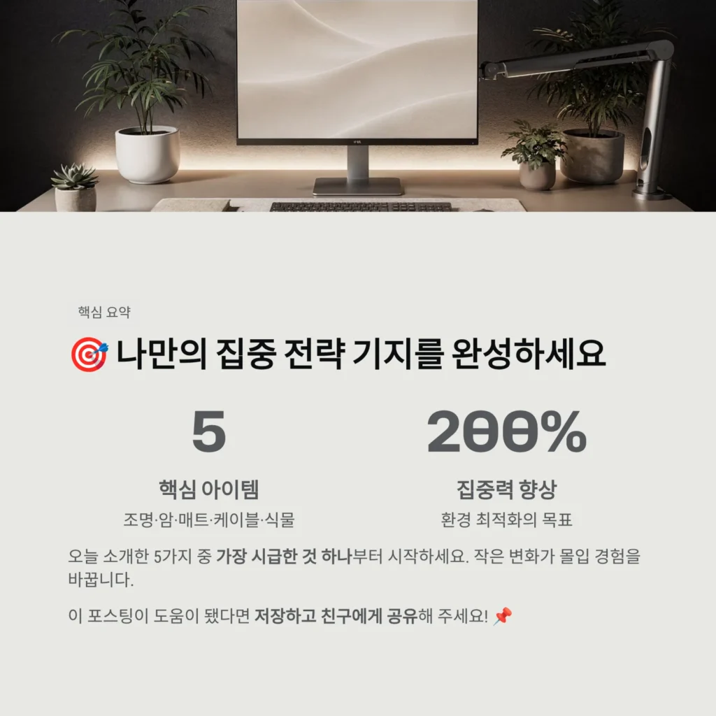 나만의 집중 전략 기지를 완성하세요