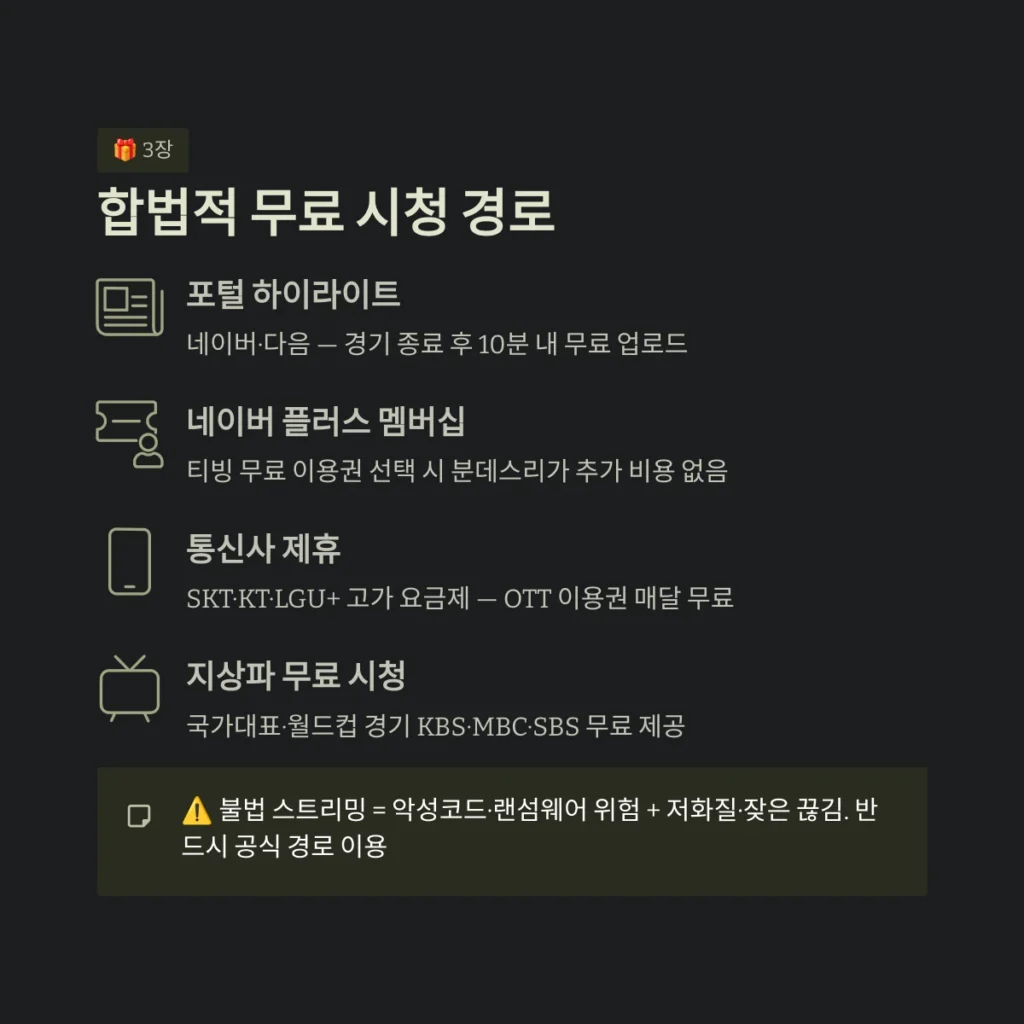 합법적 무료 시청 경로